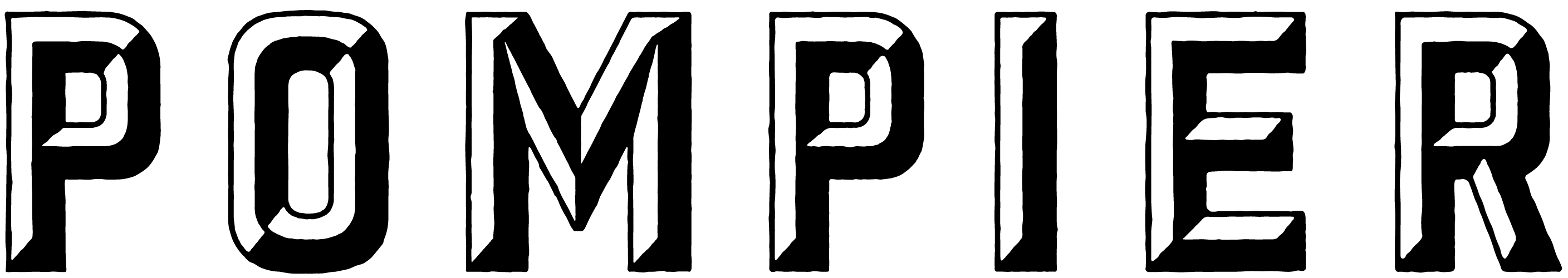 Pompier logo, musta